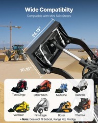 VEVOR 1/4 inch Skid Steer Mount Plate 2″ Receiver Loader Hitch Mini Quick Attach