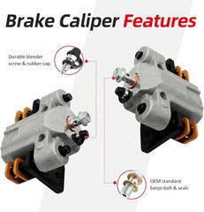 Front Left Right Brake Calipers W/Pads Arctic Cat ATV 250 300 350 400 425 450