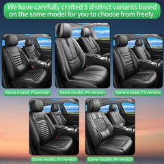 VW Taos 2022-2026 Car Seat Covers Waterproof Leather Airbag Compatible Set Black