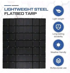 20 x 16 ft Lightweight Steel Flatbed Tarp 14 Ounce PVC-Coated Polyester…