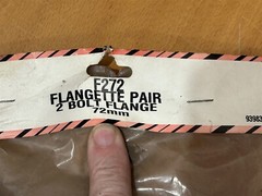 Tisco New Old Stock Part # F272 FLANGETTE PAIR 2 BOLT FLANGE 72mm