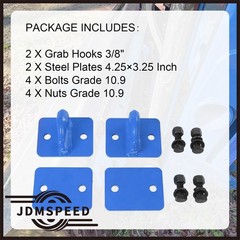 Fits For Loader Tractor Bucket 2x Blue Heavy Duty 3/8″ Bolt On Grab Hooks