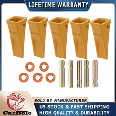 Set of 5 1U3202 Bucket Teeth with Pins 8E6208 Retainers 8E6209 for J200 Series