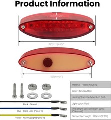 Motorcycle ATV Tail Light Brake License Plate Rear Lights 28 LEDs D Color: Red