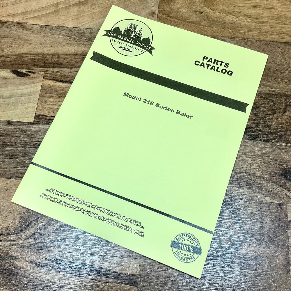 Parts Manual fits John Deere 216 Series Baler Schematics Catalog 216WS 216T