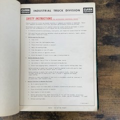 CLARK Model C500.355 Operstions Index Guide Manual Green Leatherback
