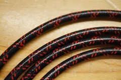 Ford 8N Black & Red Deluxe Cloth Spark Plug Wires Late Model 1950 51 52