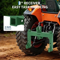 3000 lbs Lift Capacit 3 Point Quick Hitch w/2″ Hitch Receiver for Cat 1 Tractor