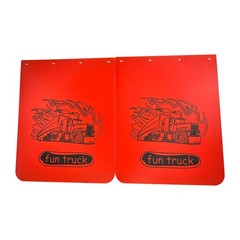 2PCS 24×30 Red HD Polymer Mud Flaps Semi Truck Tractor Trailer 1/5″ Thick