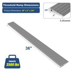 LIEKUMM 3/8″ Rise Odorless Threshold Ramp for 0.4″Hx2″Wx36″L(Grey), Gray