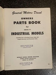 VG 1950 GM General Motors Series 71 Diesel Engine Owners Parts Ordering Book