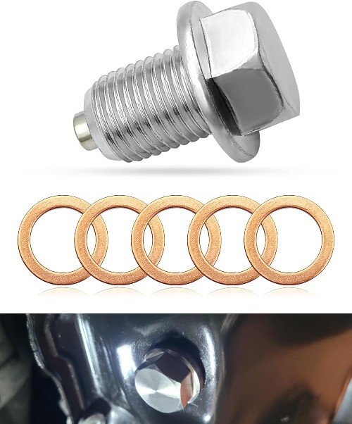 M14x1.5 Magnetic Oil Drain Plug, Stainless Steel Engine Oil Pan Size: M14x1.5