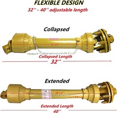 3-Point Tiller Slip Clutch PTO Shaft For Rural King Country Way Rotary Tiller OS