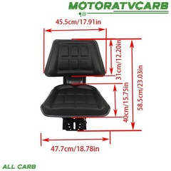 ALL-CARB Black Tractor Suspension Seat For Massey Ferguson 230 231 234 234H/S