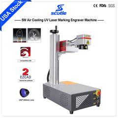 Air Cooling 5W UV Laser Marking Engraver Machine For Glass Wood Metal Leaf