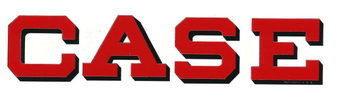 CASE PRE-1969 GARDEN TRACTOR RED/BLACK BLOCK LETTER DECAL STICKER