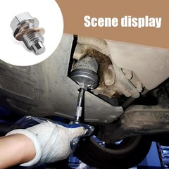 Oil Drain Plug M14x1.5, Stainless Steel Oil Drain Plug with Silver M14x1.5