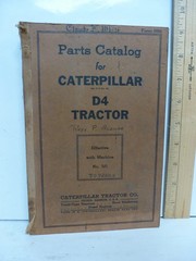 1941 Parts Manual Catalog Caterpillar D4 Tractor 6698