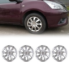 15 Inch Chrome Hubcaps Snap On ABS Sturdy Guards Replacement Set of 4 Universal