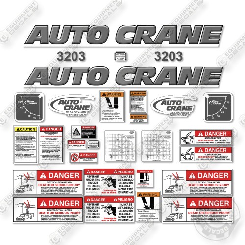 AutoCrane 3203 Decal Kit Crane – Custom Grey- Aftermarket Kit