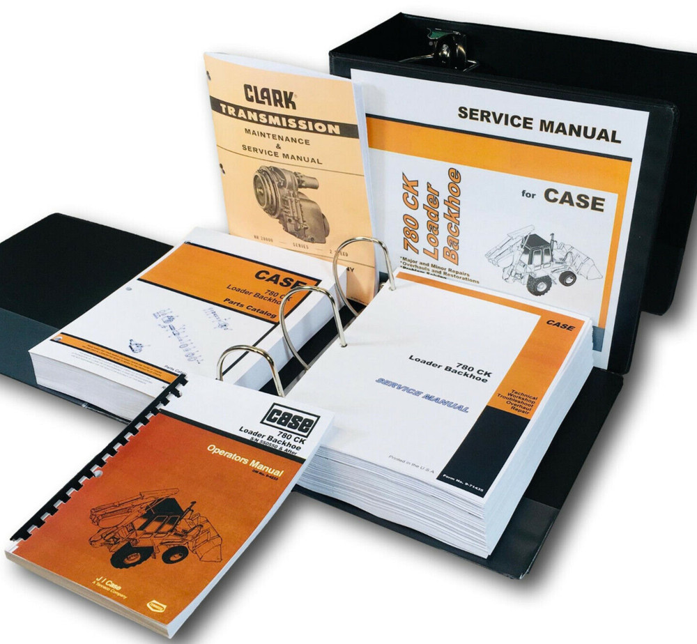 Case 780 Ck Loader Backhoe Service Manual Parts Catalog Operators Owners Set