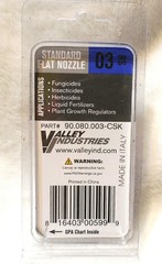 4 Sprayer Parts Flat Nozzle 80 Deg 03RS Valley Industries Liquid CSK
