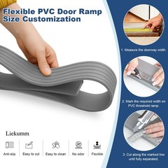 LIEKUMM 3/8″ Rise Odorless Threshold Ramp for 0.4″Hx2″Wx36″L(Grey), Gray