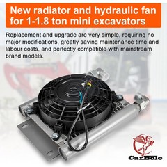60L Radiator Plus Hydraulic Fan Universal For AGT 1-1.8Ton Mini Excavators