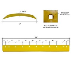 2 – 7D-4508 Common 5ft Heat Treated Curved Grader Blade w/ Bolts – 5/8″x6″x60″