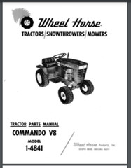 Wheel Horse Tractor 1969 Commando V8 1-4841 parts list manual 9 pages comb bound