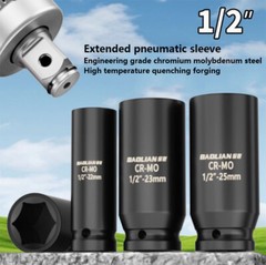 1x 1/2″ Drive Extended Wind Cannon Heavy duty Electric Socket wrench Tool 8-41mm