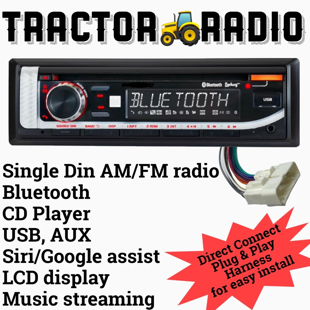 Kioti Tractor Plug & Play Stereo AM FM Radio CD Bluetooth NX RX DK CK Series Cab