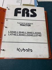 Kubota Flat Rate Schedule L3240 L3540 L3940 L4240 L4740 L5040 L5240 L5740 No Bin