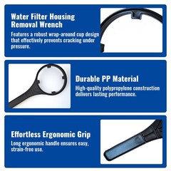ATAUOIKU Filter Housing Wrench for 10×2.5 & 20×2.5 1 Pack, Black, Silver