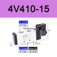 AirTAC 12V 24V 110V 220V Pneumatic Electric Solenoid Air Valve 5 Way 2 Position