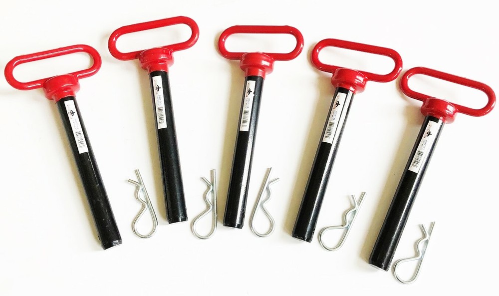 5 GOLIATH INDUSTRIAL RED HANDLE 7/8 X 7″ TRACTOR HITCH PINS WAGON TRAILER RHP78L