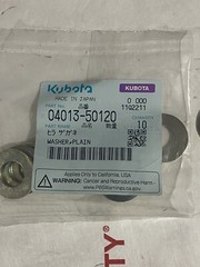 Kubota 04013-50120 Flat Washer, Plain, 11Q2211, Made In Japan,