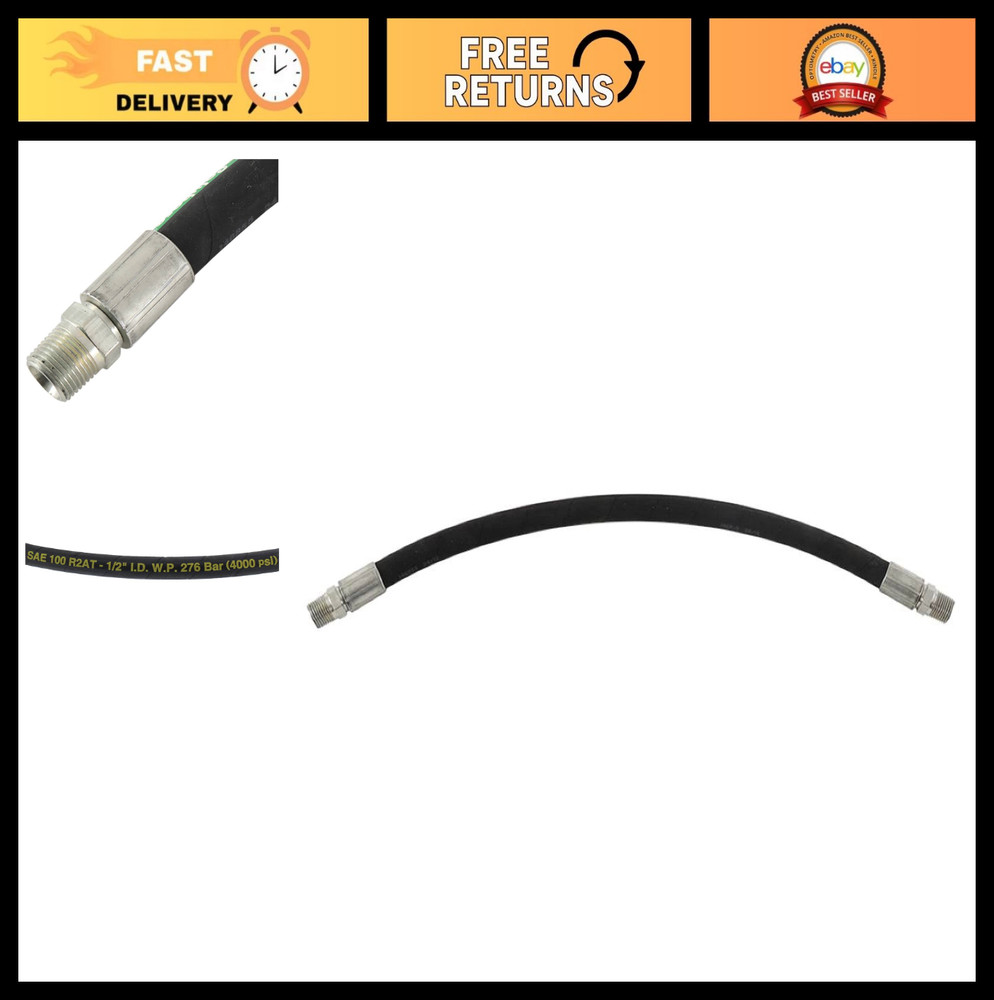 Hydraulic Hose Assembly 1/2″ x 18″ SAE 100 R2AT – 4000 PSI for Tractors, Heavy D
