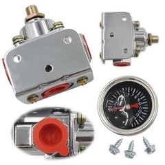 12-804 1-4 PSI Adjustable Low Fuel Pressure Regulator with Gauge Carburetor Carb