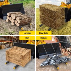 60″ Mud Bucket Modified Pallet Fork with adjustable Connecting Rod 4000lbs