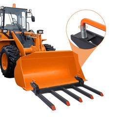 ✅48″ Clamp on Debris Forks to Bucket 2500 LBS Capacity 5 Fork Heavy Duty Clamp-O