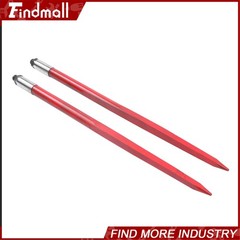 2 Pack 43″ 3000lbs Square Hay Bale Spear Wide Tine Spike Skid For Tractor Red