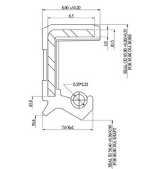 EAI 60x85x8mm FPM/FKM Oil Shaft Rotary Seal w/ Stainless Steel Spring Dbl Lip