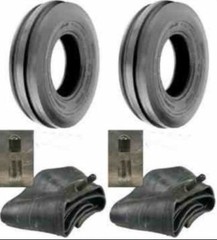 TWO 400X19, 4.00-19, 400-19 F2 Triple Rib FORD 2N 9N Front Tractor Tires w/Tubes
