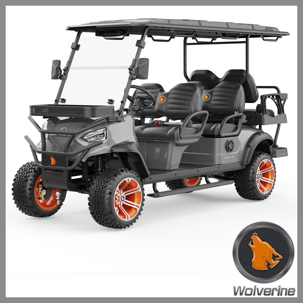 Wolverine 2026 grey 6-Seat Golf Cart Street-Legal 60KM Range 5H Charge Time