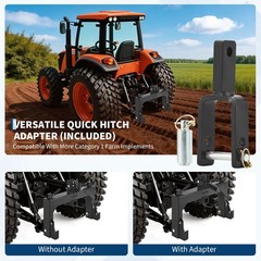 Quick Hitch 3 Point With 2″ Receiver For CAT 1 Tractor 5-Level Adjustable Bolt