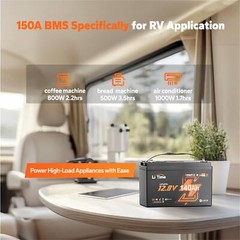 LiTime 12V 140Ah Bluetooth Group31 LiFePO4 Lithium Battery 1920W For RV Marine