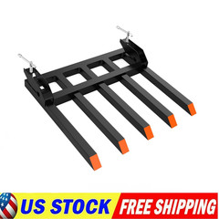 Clamp On Debris Forks to 48 in Bucket,2500 LBS Heavy Duty Pallet Forks,5 Fork