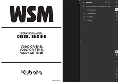 KUBOTA ENGINE 4 CYLINDER V3307-CR-TE4B MANUAL SERVICE REPAIR SHOP PDF ON USB