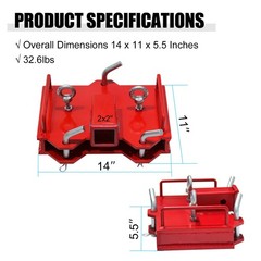 2″ Trailer Hitch Receiver Dual Pallet Fork Forklift Towing Adapter Attachment